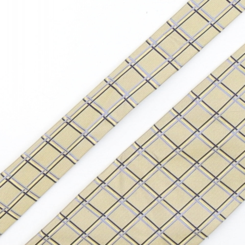 Cezan Mens Multicoloured Plaids & Checks Silk Pointed Tie One Size
