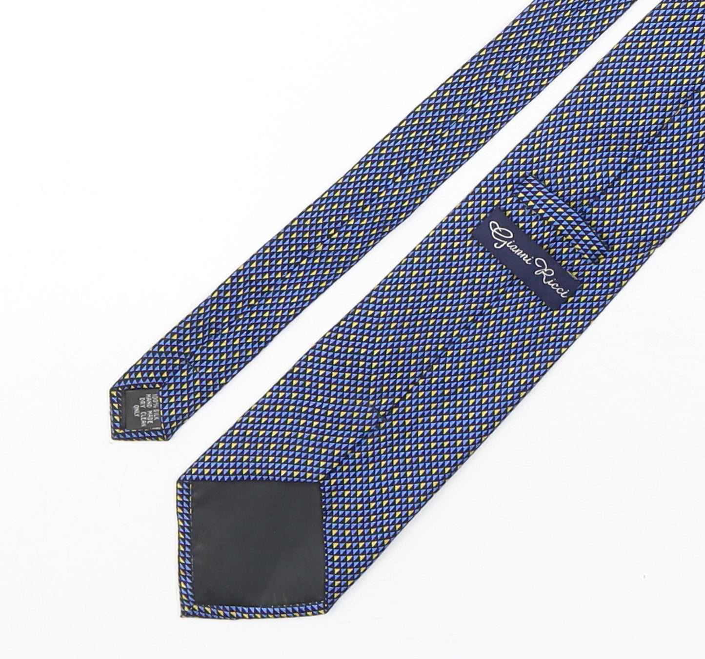 Gianni Ricci  Mens Multicoloured Geometric Silk Pointed Tie One Size