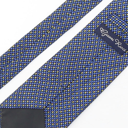 Gianni Ricci  Mens Multicoloured Geometric Silk Pointed Tie One Size