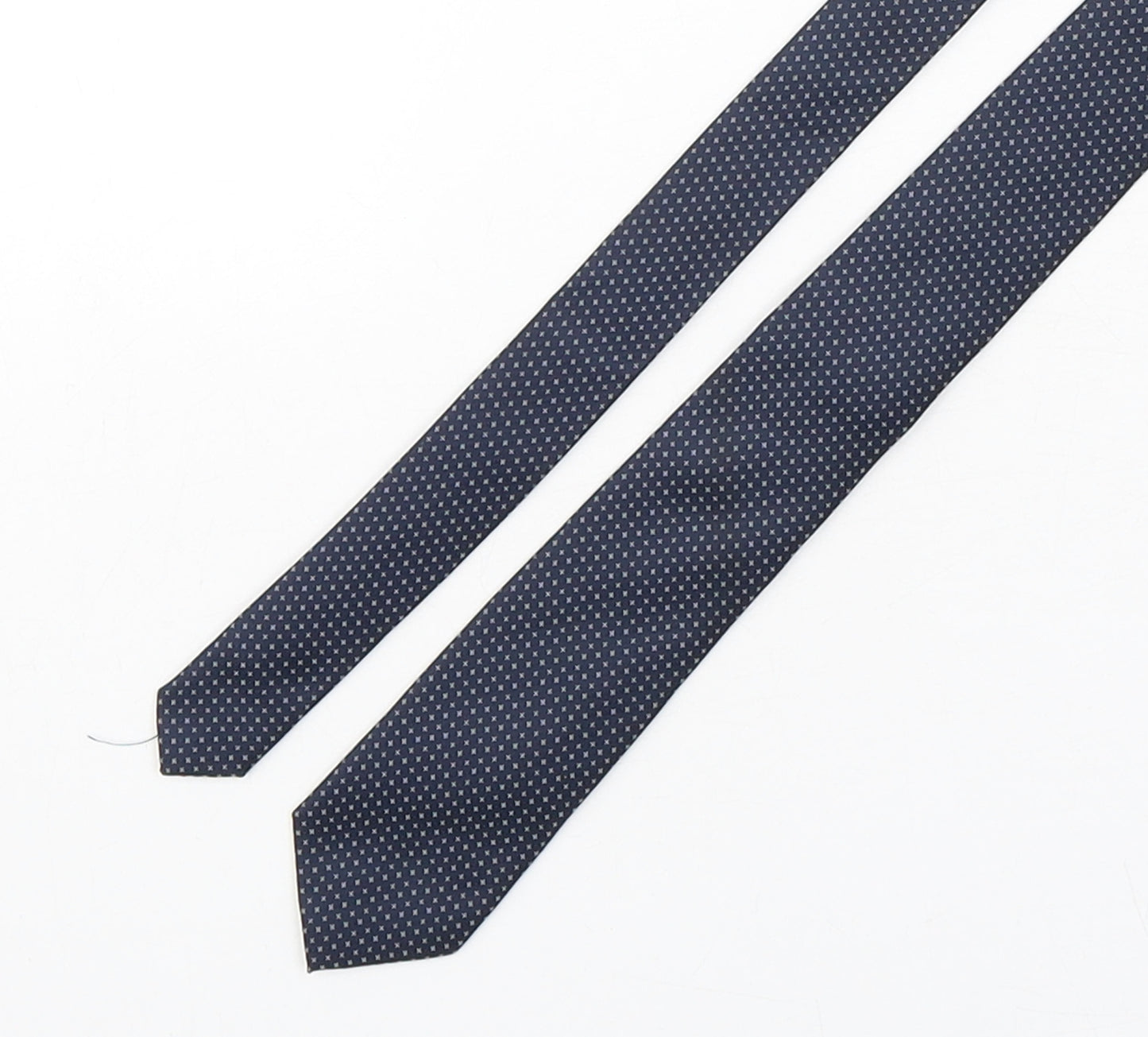 NEXT Mens Blue Geometric Polyester Pointed Tie One Size