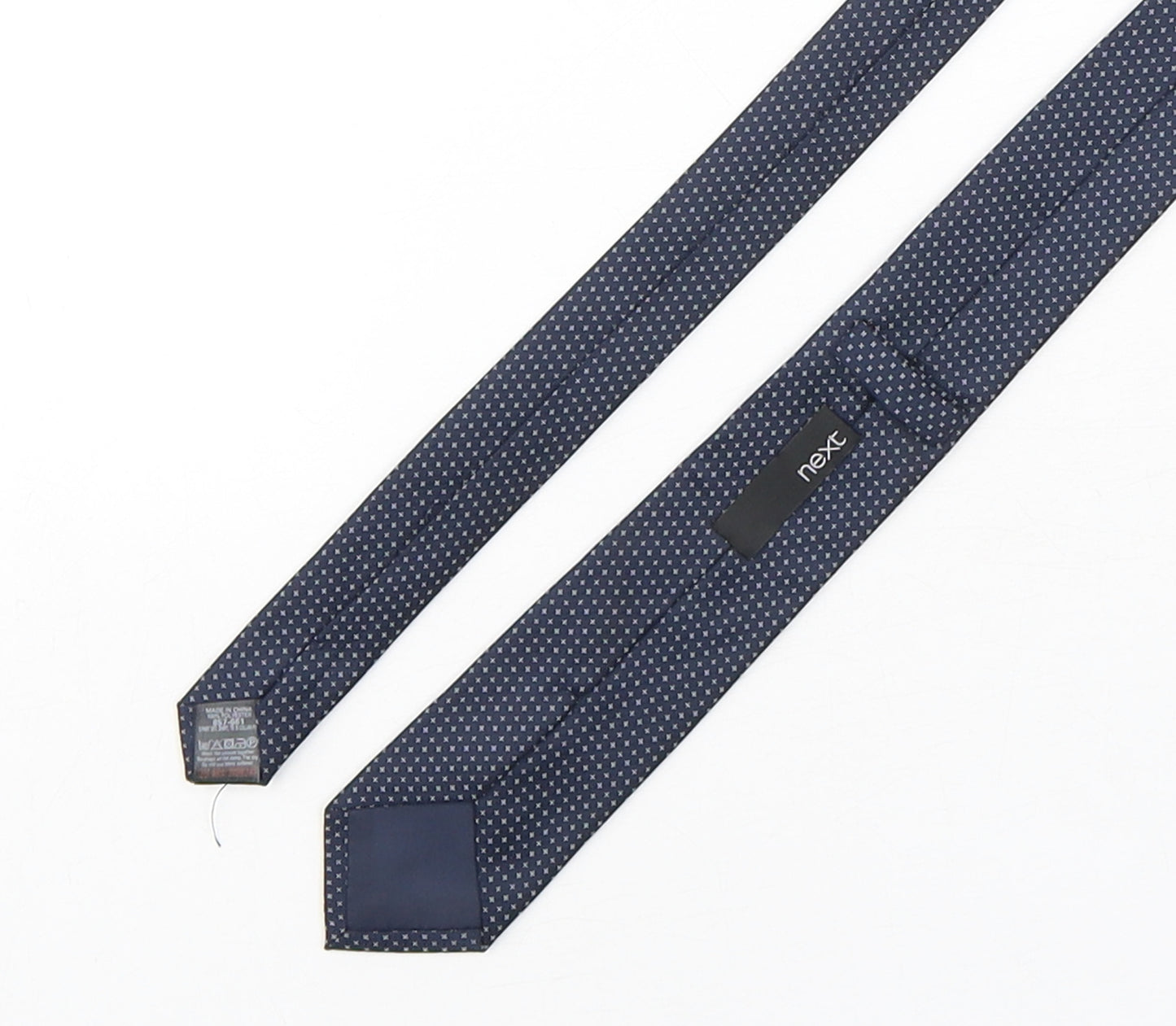 NEXT Mens Blue Geometric Polyester Pointed Tie One Size