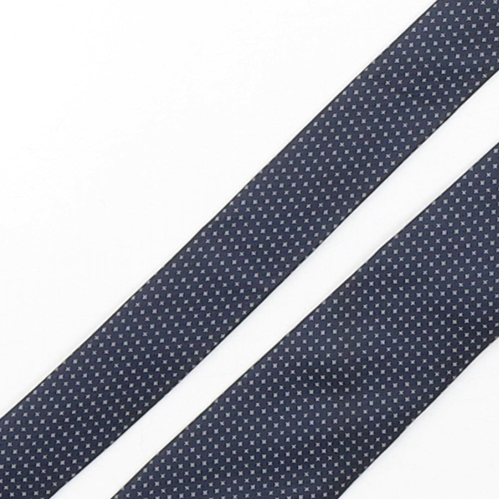 NEXT Mens Blue Geometric Polyester Pointed Tie One Size