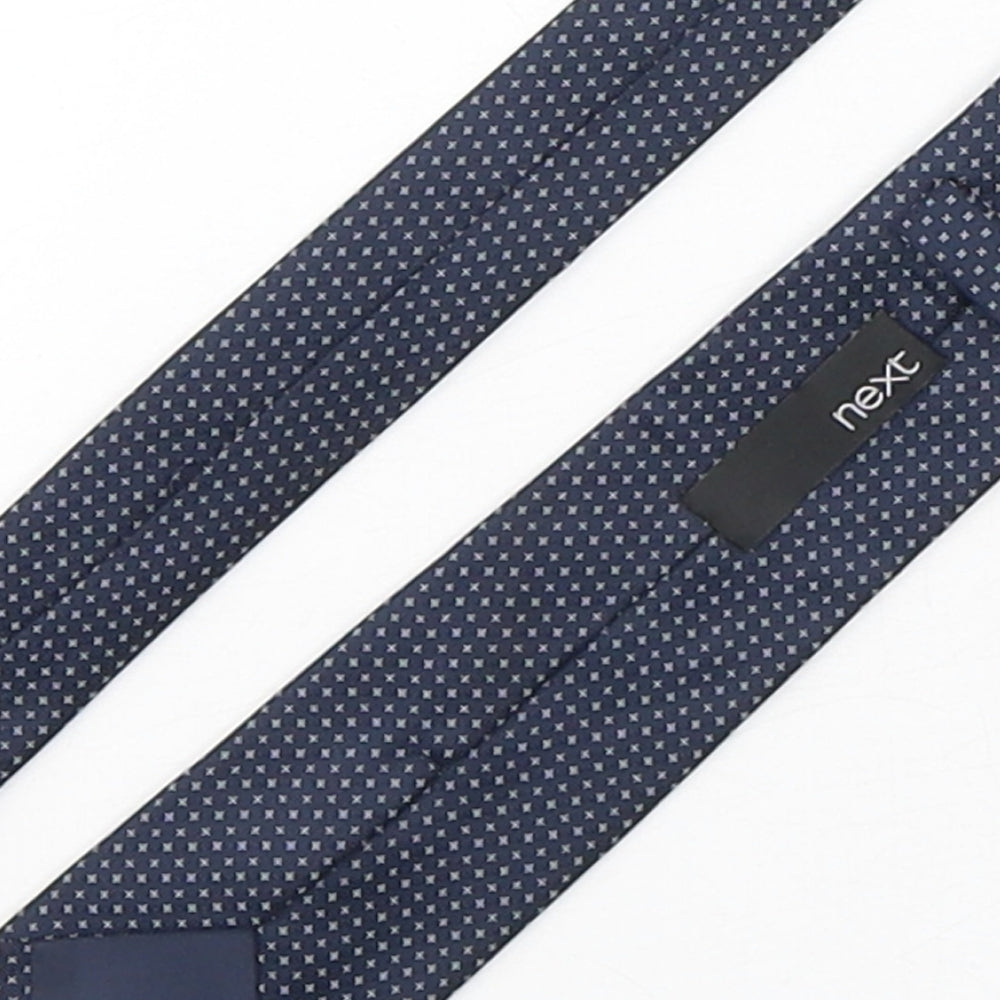 NEXT Mens Blue Geometric Polyester Pointed Tie One Size