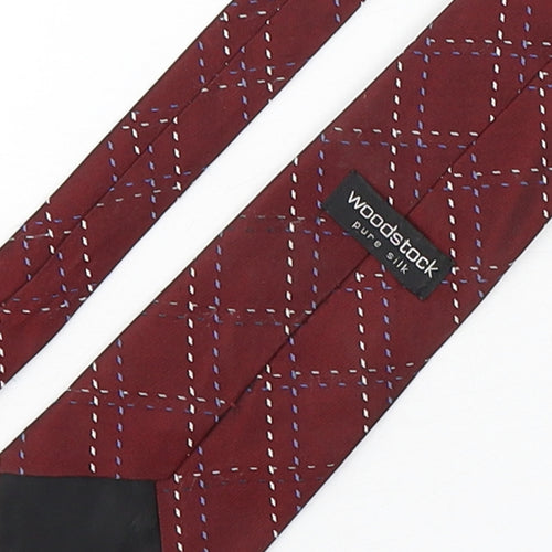 Woodstock  Mens Multicoloured Plaids & Checks Silk Pointed Tie One Size