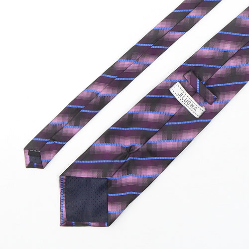 Jiluoha Mens Multicoloured Striped Polyester Pointed Tie One Size