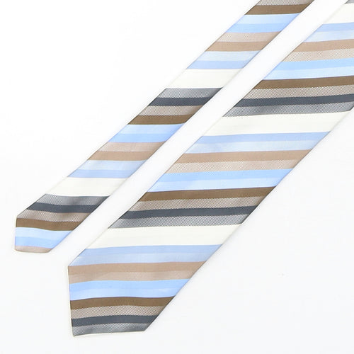 Marks and Spencer Mens Multicoloured Striped Polyester Pointed Tie One Size
