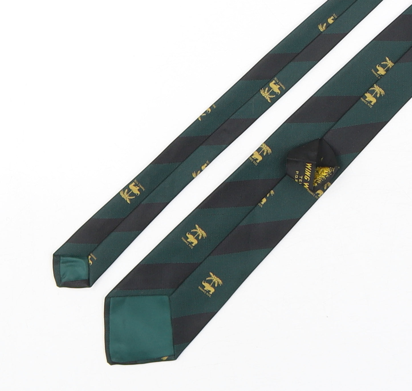 Wing Wai Company Mens Multicoloured Striped Polyester Pointed Tie One Size