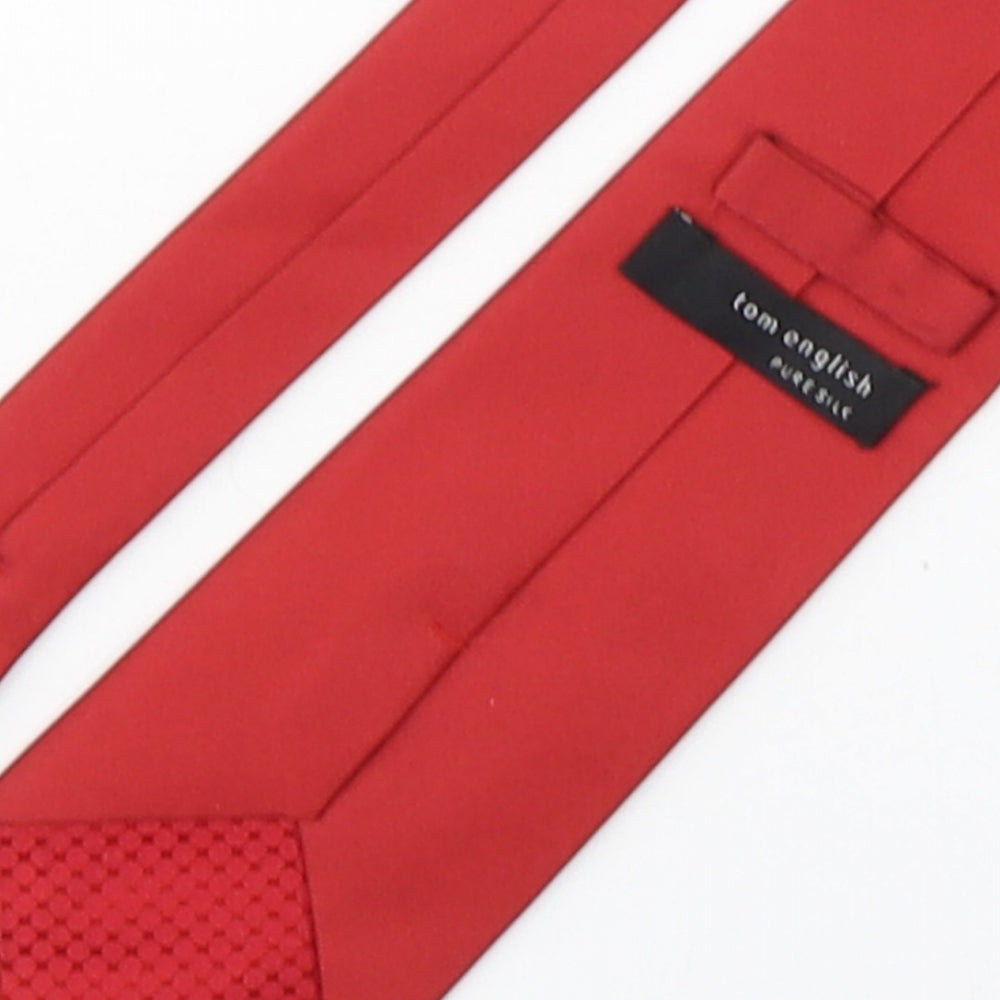 Tom English  Mens Red  Silk Pointed Tie One Size