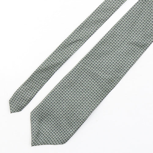 Nautica  Mens Green Geometric Silk Pointed Tie One Size