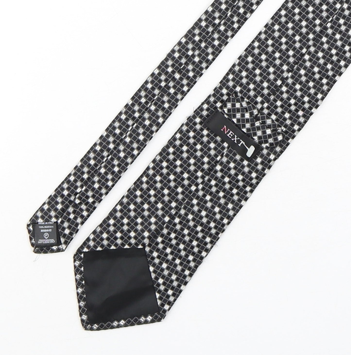 NEXT Mens Multicoloured Plaids & Checks Silk Pointed Tie One Size