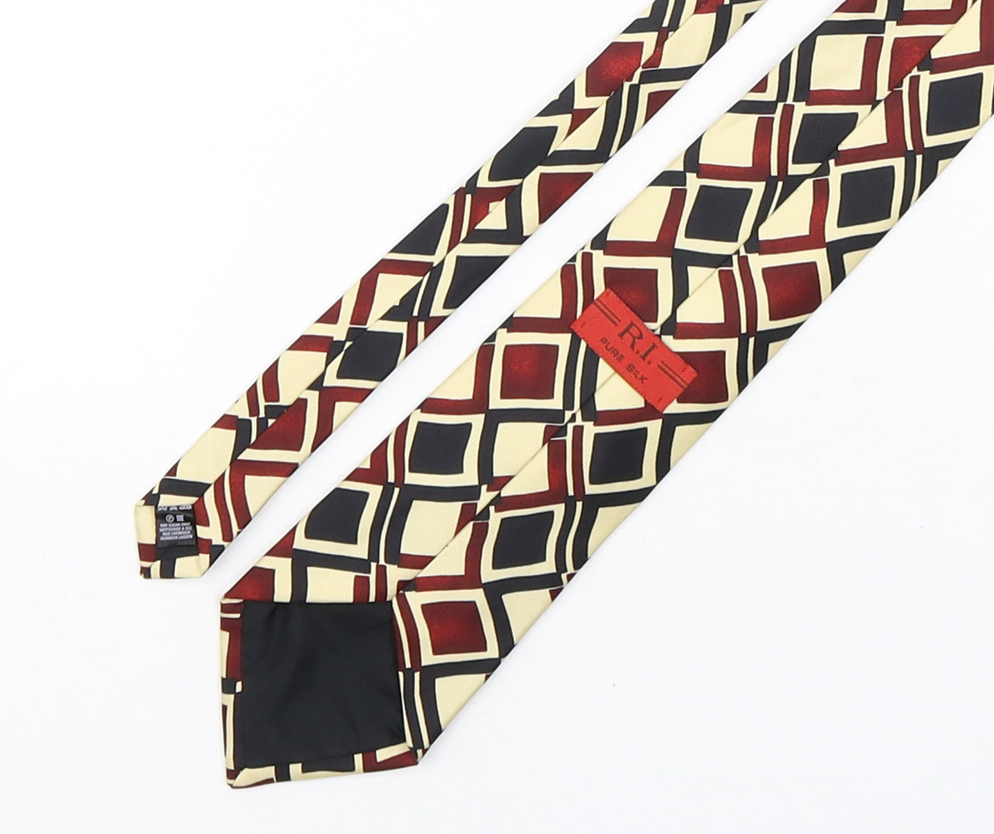 R.I. Mens Multicoloured Plaids & Checks Silk Pointed Tie One Size