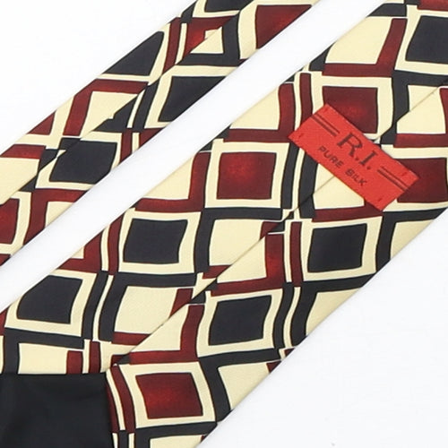 R.I. Mens Multicoloured Plaids & Checks Silk Pointed Tie One Size