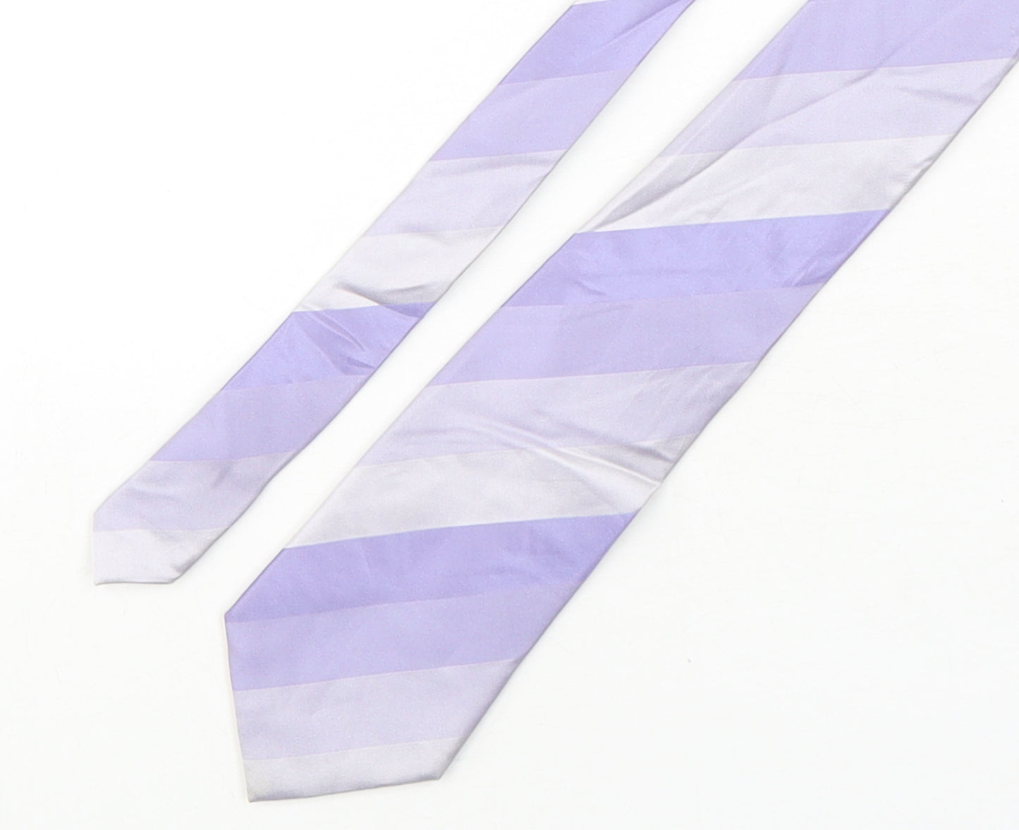 Soprano Mens Purple Striped Silk Pointed Tie One Size