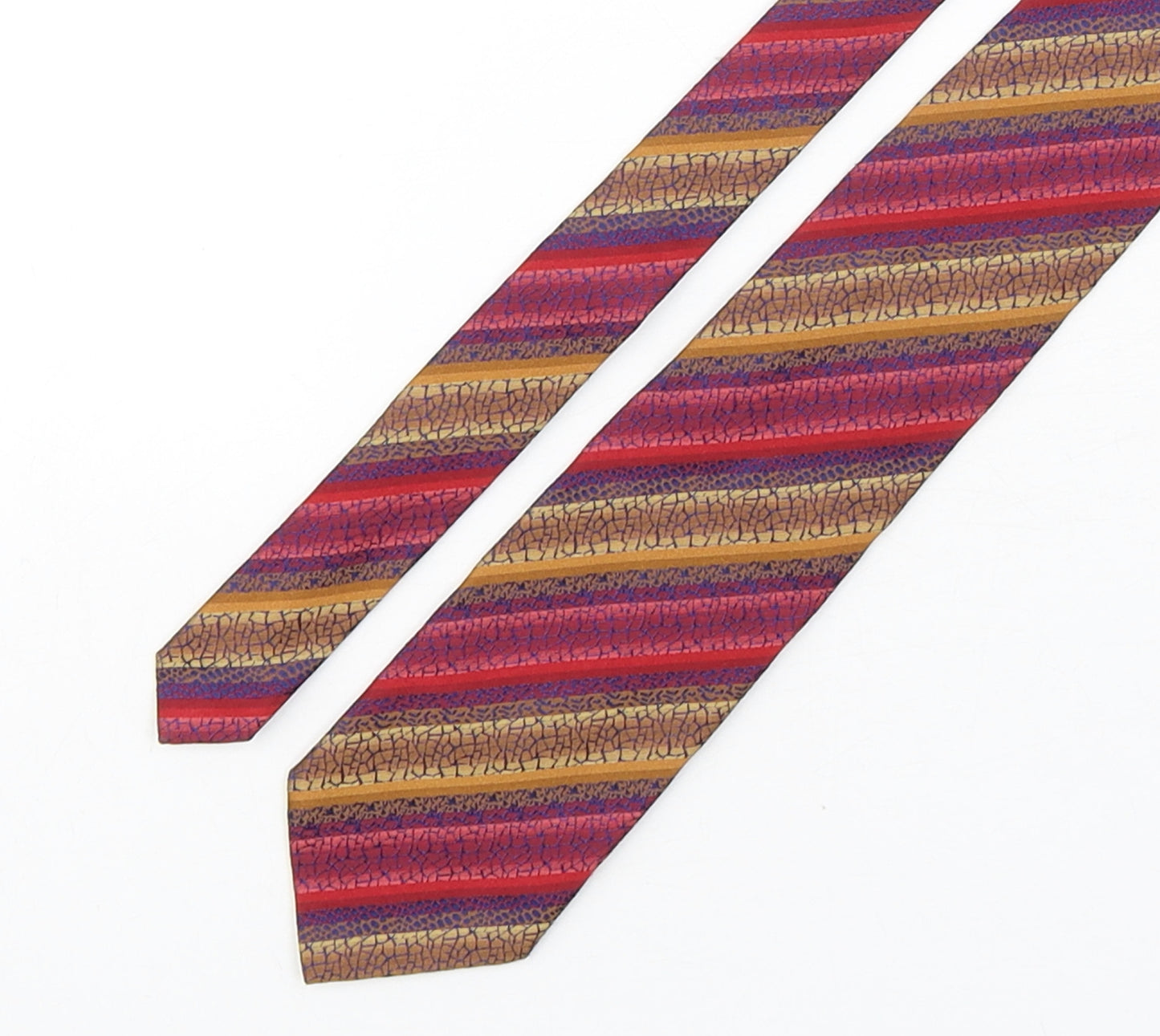John Lewis  Mens Multicoloured Striped Silk Pointed Tie One Size
