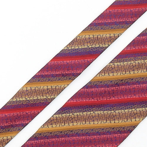 John Lewis  Mens Multicoloured Striped Silk Pointed Tie One Size
