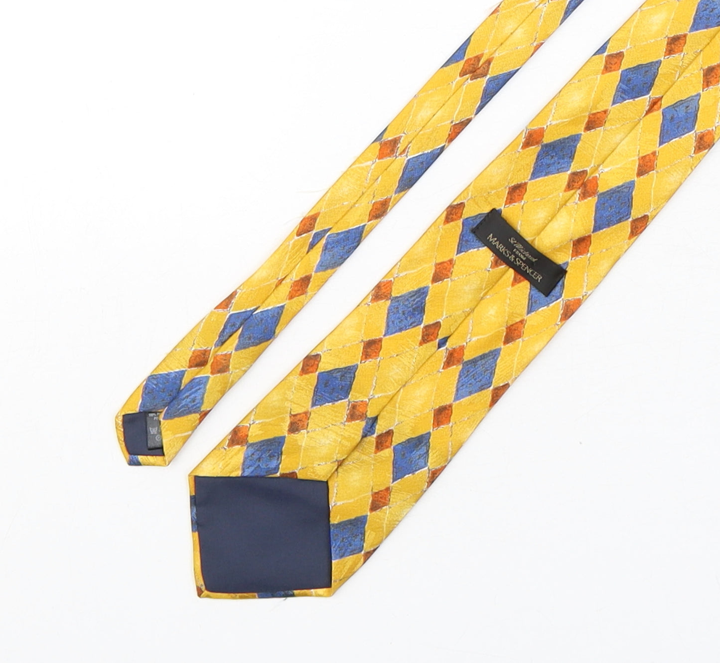 Marks and Spencer Mens Multicoloured Plaids & Checks Polyester Pointed Tie One Size