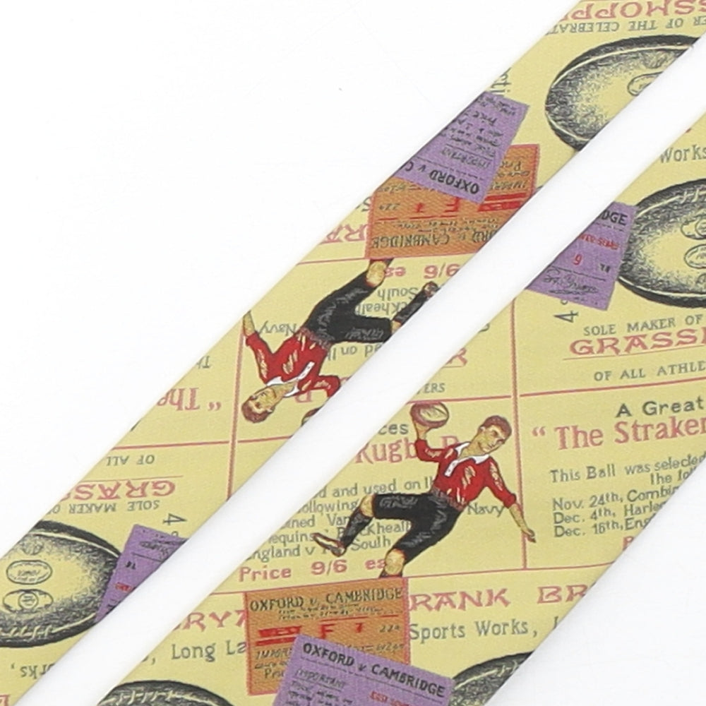 Herbert Textiles  Mens Multicoloured Geometric Polyester Pointed Tie One Size - England rugby