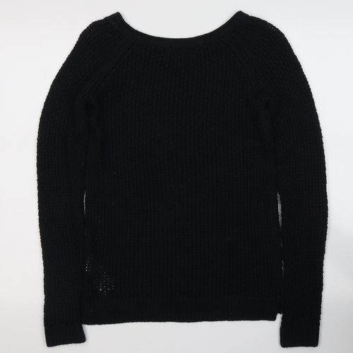 Abercrombie & Fitch Womens Black Boat Neck  Acrylic Pullover Jumper Size XS