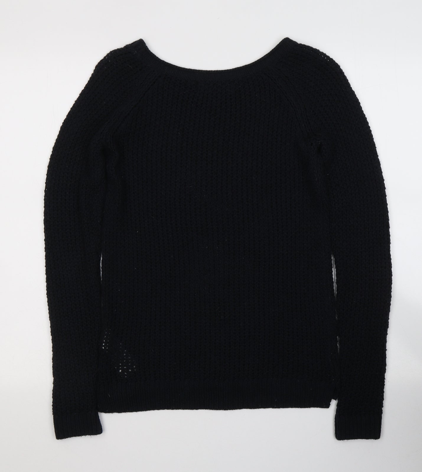 Abercrombie & Fitch Womens Black Boat Neck  Acrylic Pullover Jumper Size XS