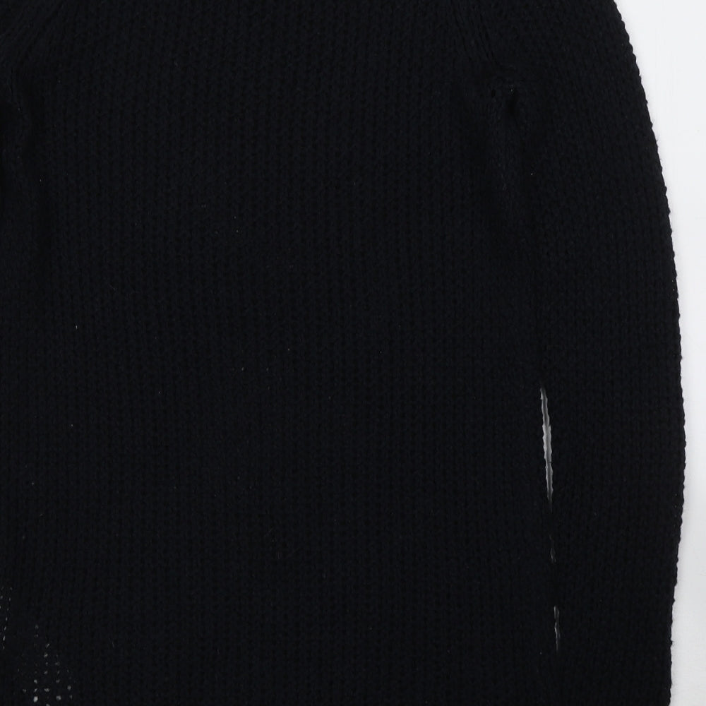 Abercrombie & Fitch Womens Black Boat Neck  Acrylic Pullover Jumper Size XS
