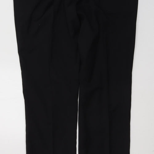 White label Mens Black  Polyester Trousers  Size 32 in L31 in Regular Button