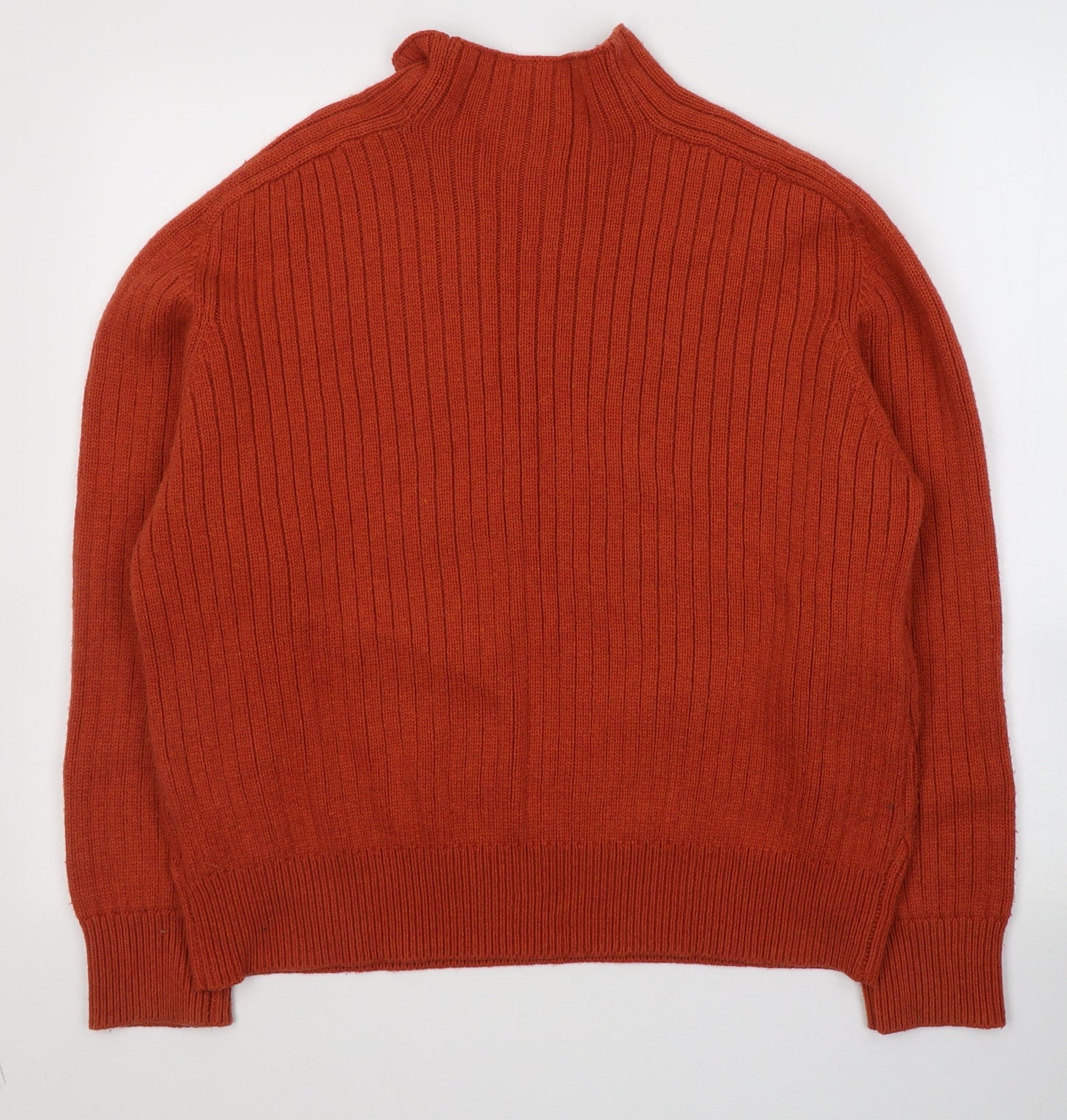 Linea Womens Orange High Neck  Acetate Pullover Jumper Size 14