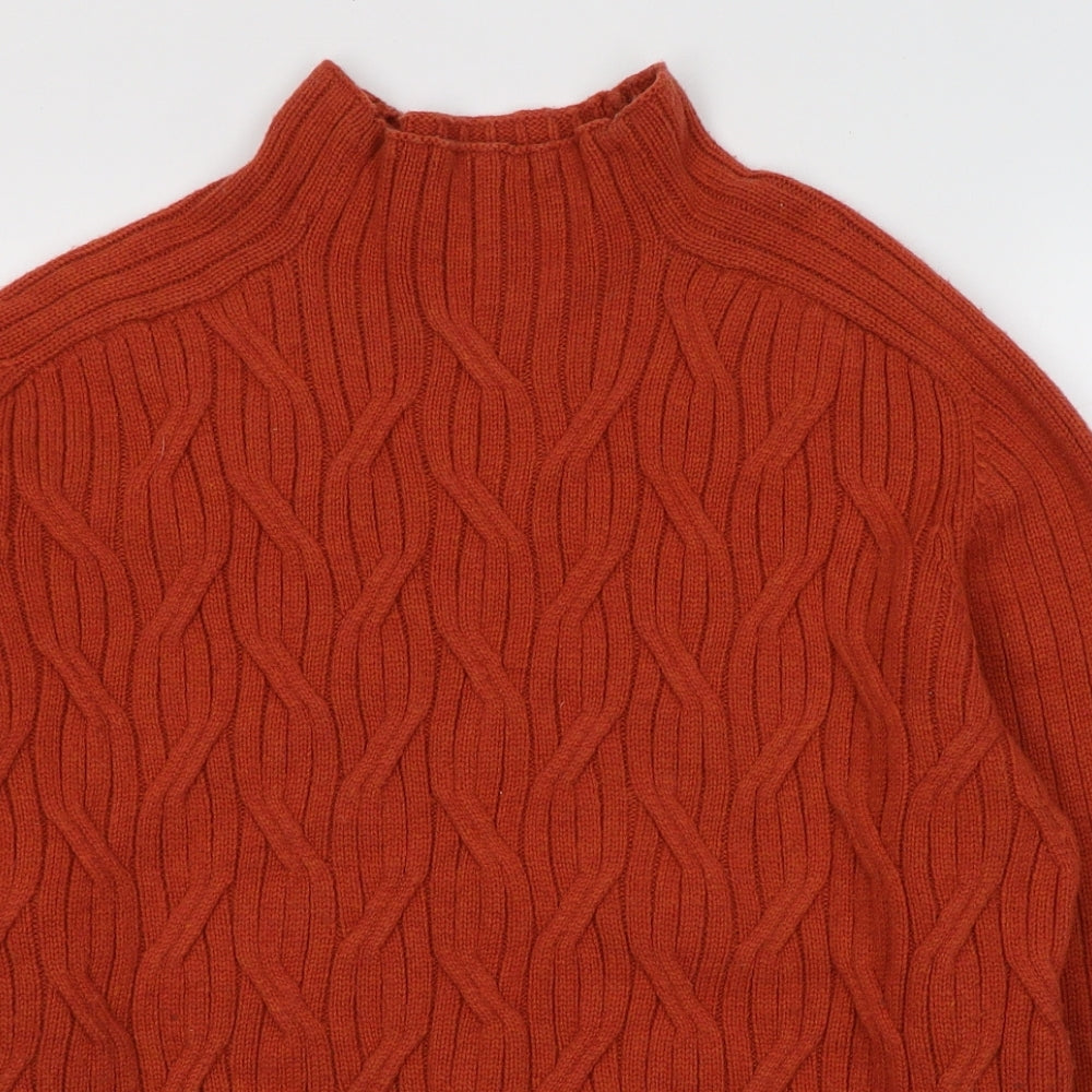 Linea Womens Orange High Neck  Acetate Pullover Jumper Size 14