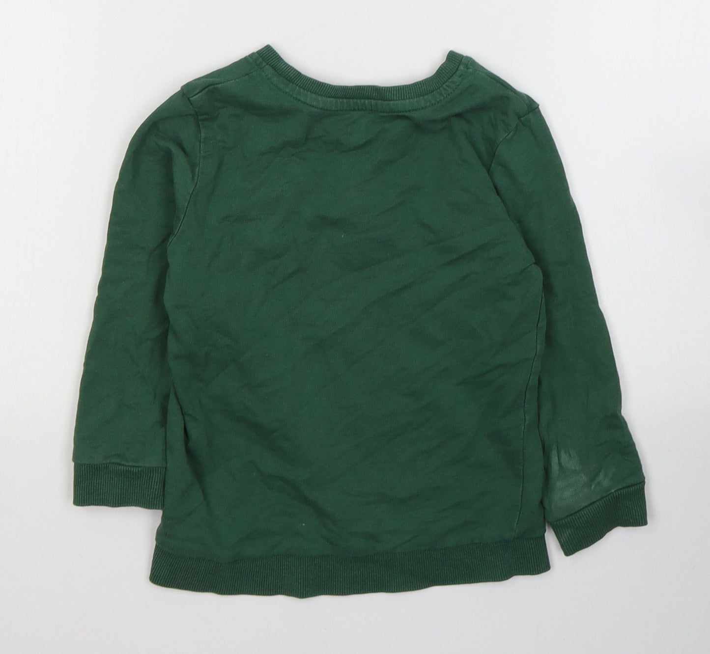 Matalan Boys Green  Cotton Pullover Casual Size 2-3 Years Round Neck Pullover - Animals