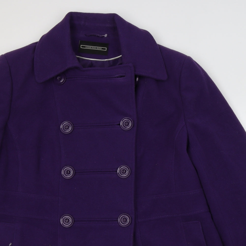 NHS Womens Purple   Pea Coat Coat Size 18  Button