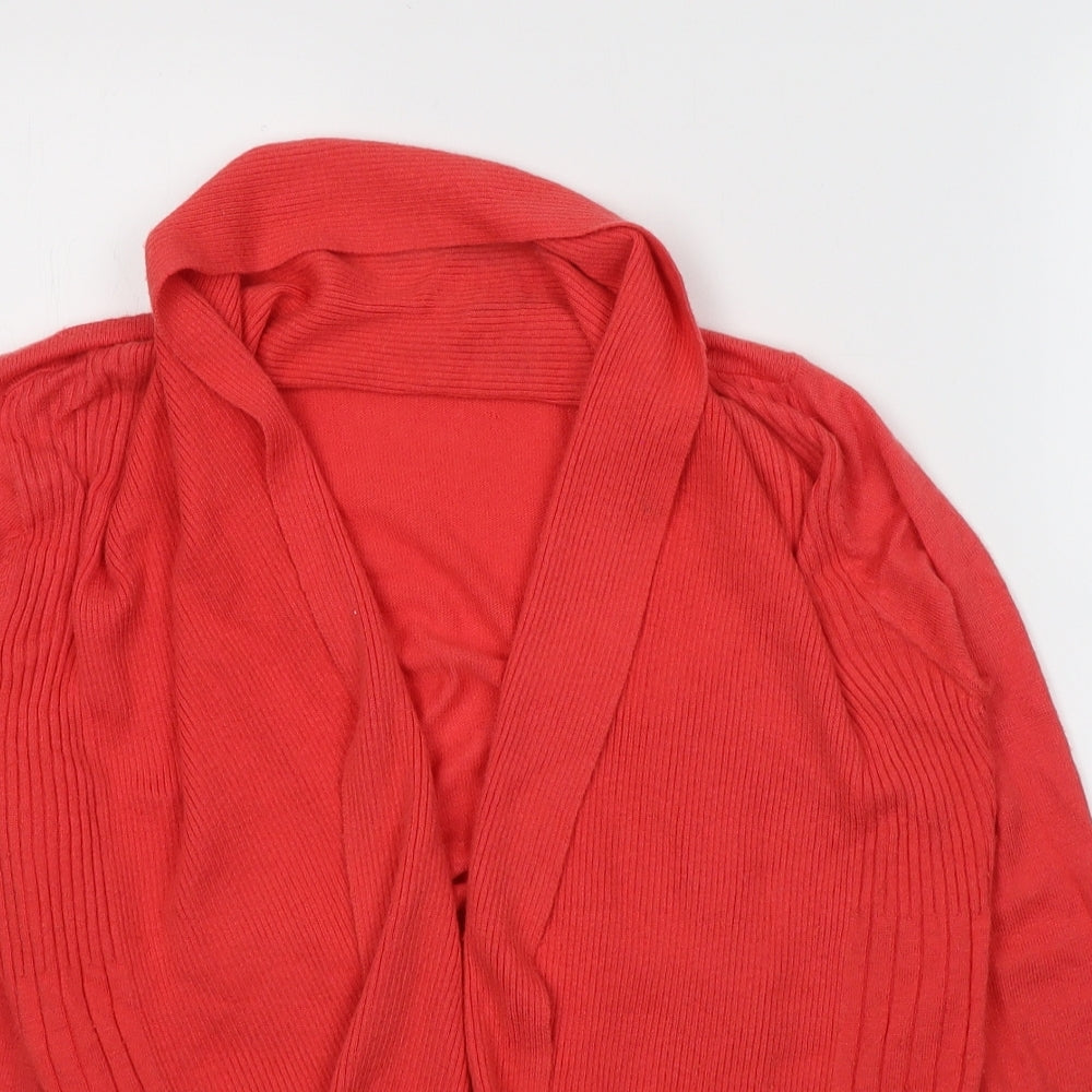 Wallis Womens Pink V-Neck  Nylon Cardigan Jumper Size S   - Waterfall Cardigan