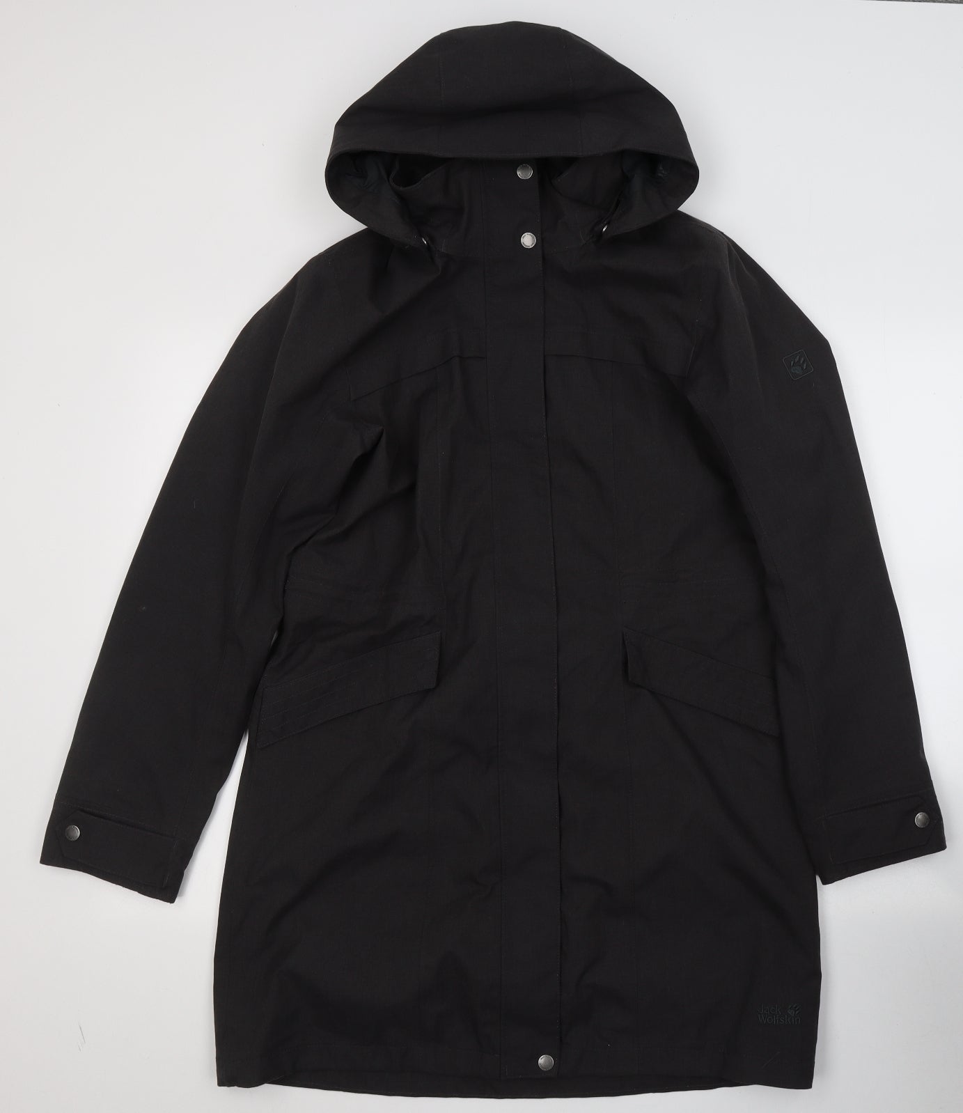 Jack Wolfskin Womens Black   Windbreaker Coat Size 8  Zip
