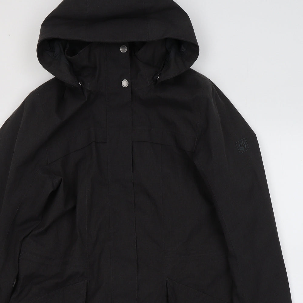 Jack Wolfskin Womens Black   Windbreaker Coat Size 8  Zip