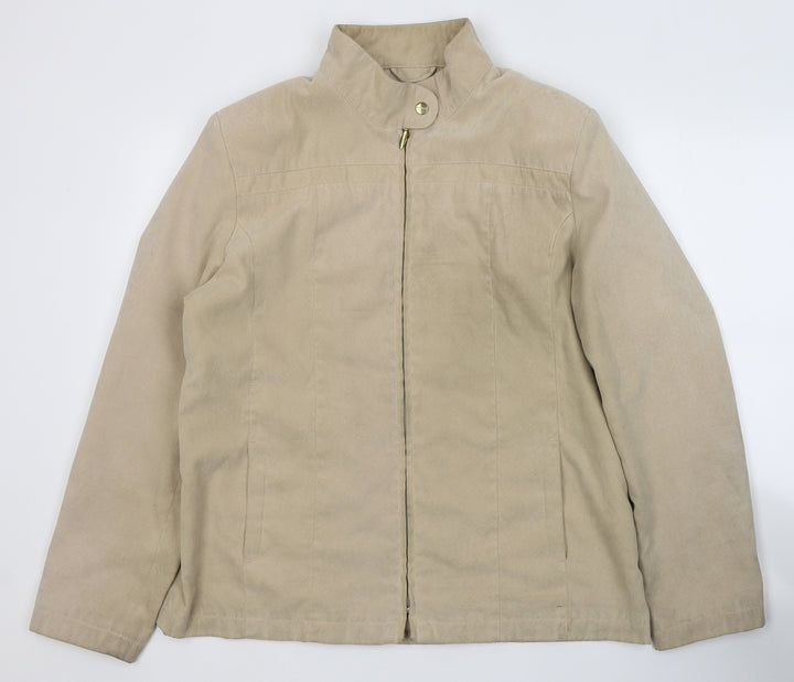 EWM Womens Beige   Jacket Coat Size 16  Zip