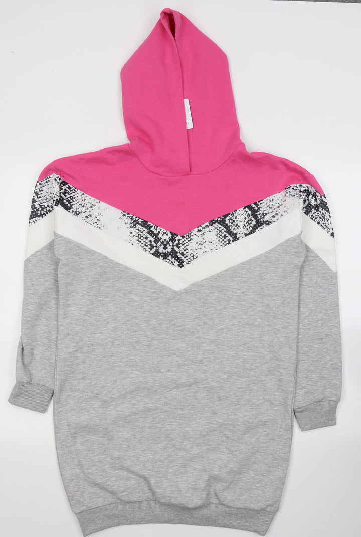 Matalan Girls Grey  Cotton Tunic Sweatshirt Size 13 Years  Pullover