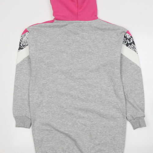 Matalan Girls Grey  Cotton Tunic Sweatshirt Size 13 Years  Pullover