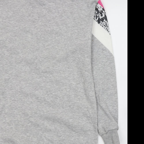 Matalan Girls Grey  Cotton Tunic Sweatshirt Size 13 Years  Pullover