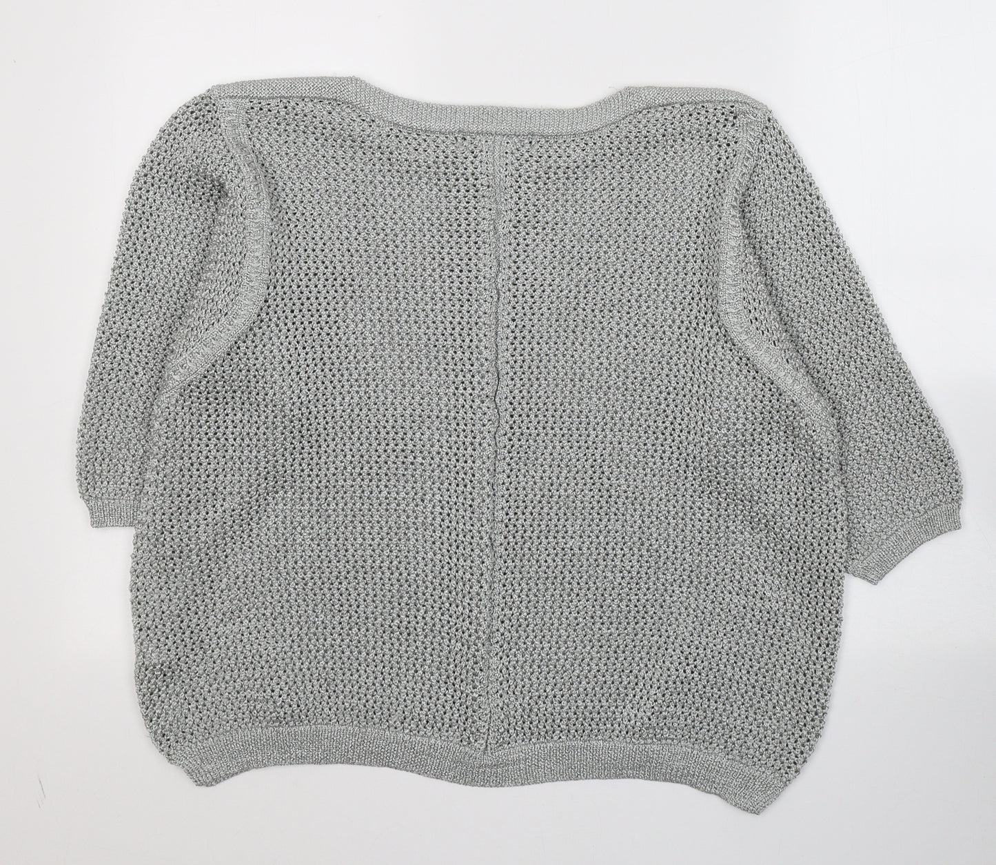 Marks and Spencer Womens Grey Round Neck  Polyester Pullover Jumper Size 22