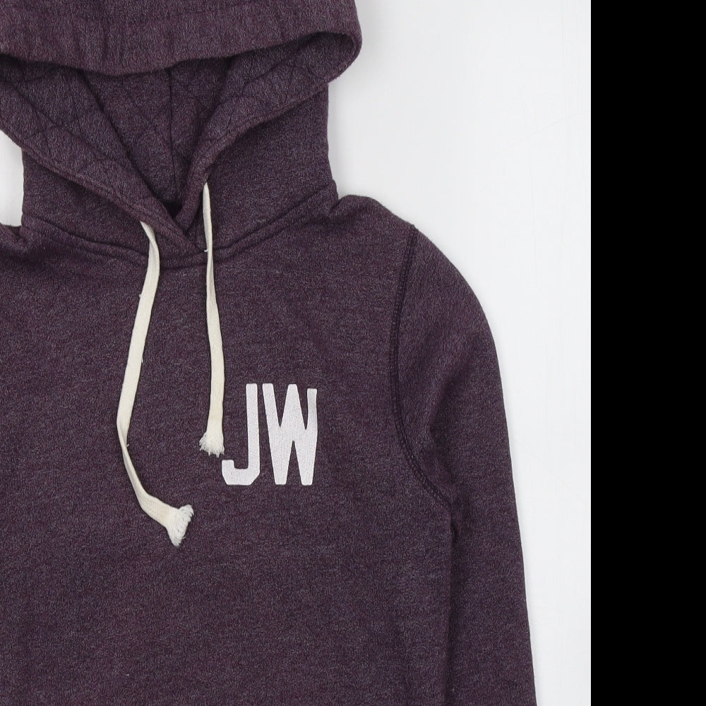 Jack Wills Womens Purple  Cotton Pullover Hoodie Size 8  Pullover