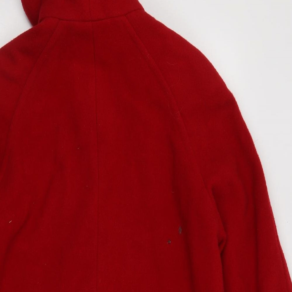 Essentials Womens Red   Pea Coat Coat Size 14  Button