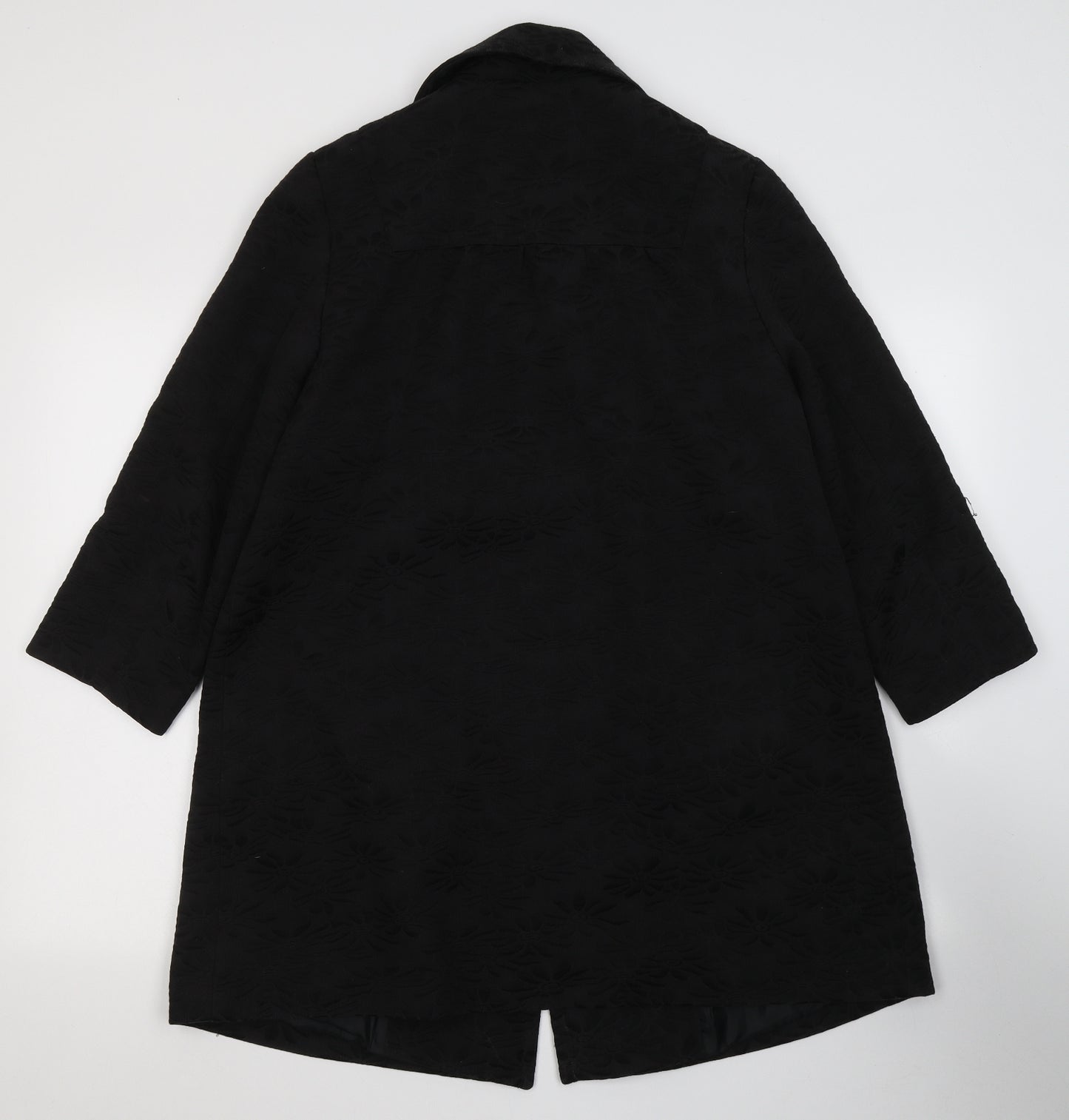 Atmosphere Womens Black Floral  Pea Coat Coat Size 12  Button