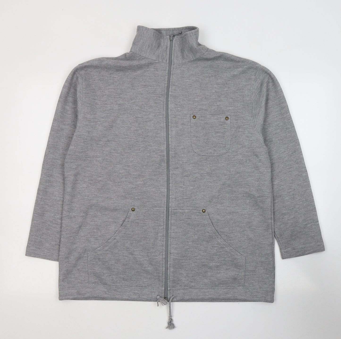 FABRIZIO  Womens Grey  Polyester Full Zip Sweatshirt Size M  Zip