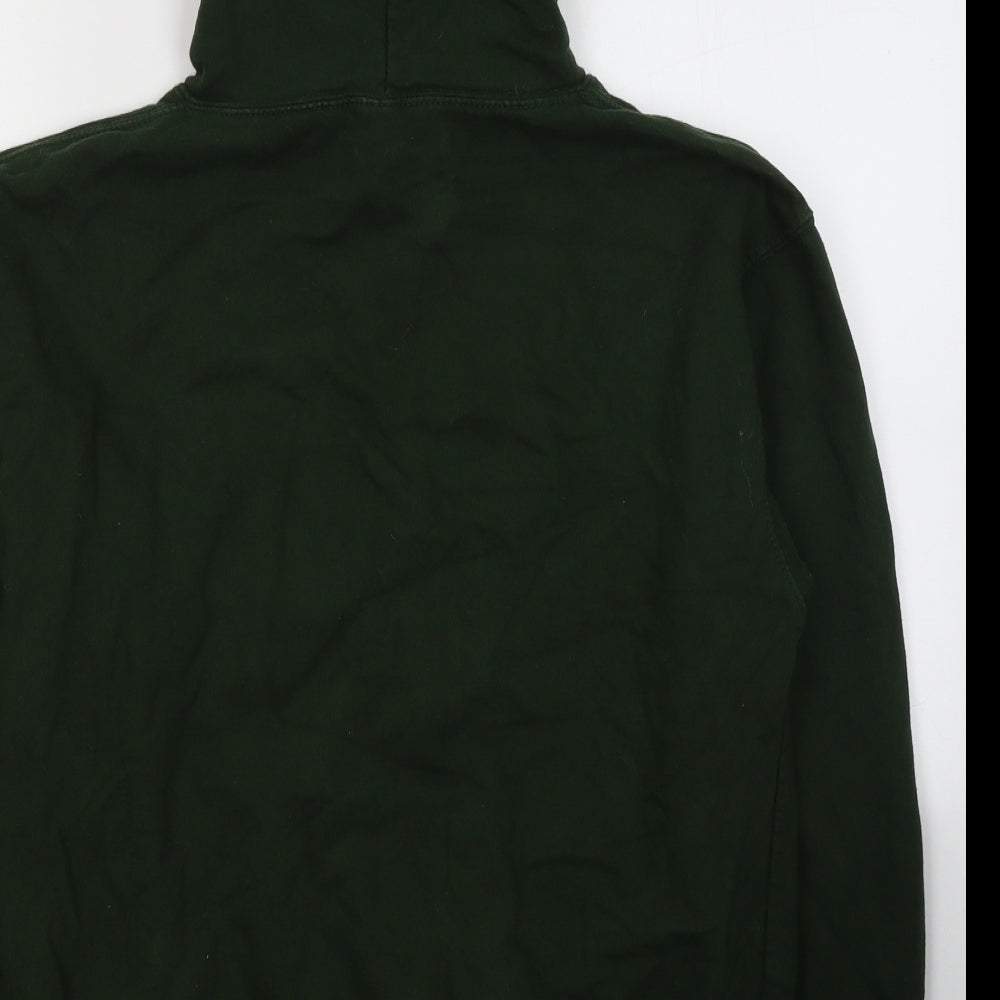 Justhoods Mens Green  Cotton Pullover Hoodie Size M   - wolves