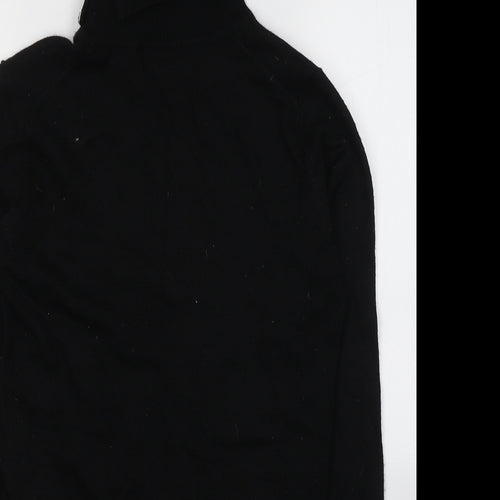 GREATPLAINS Womens Black  Acrylic Jersey T-Shirt Size M Roll Neck