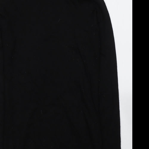 GREATPLAINS Womens Black  Acrylic Jersey T-Shirt Size M Roll Neck
