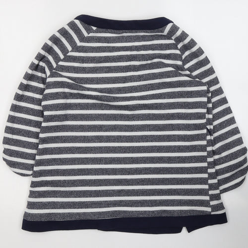 Dandara Womens Blue Striped Polyester Jersey T-Shirt Size S Round Neck