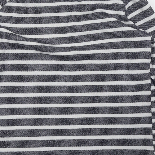Dandara Womens Blue Striped Polyester Jersey T-Shirt Size S Round Neck