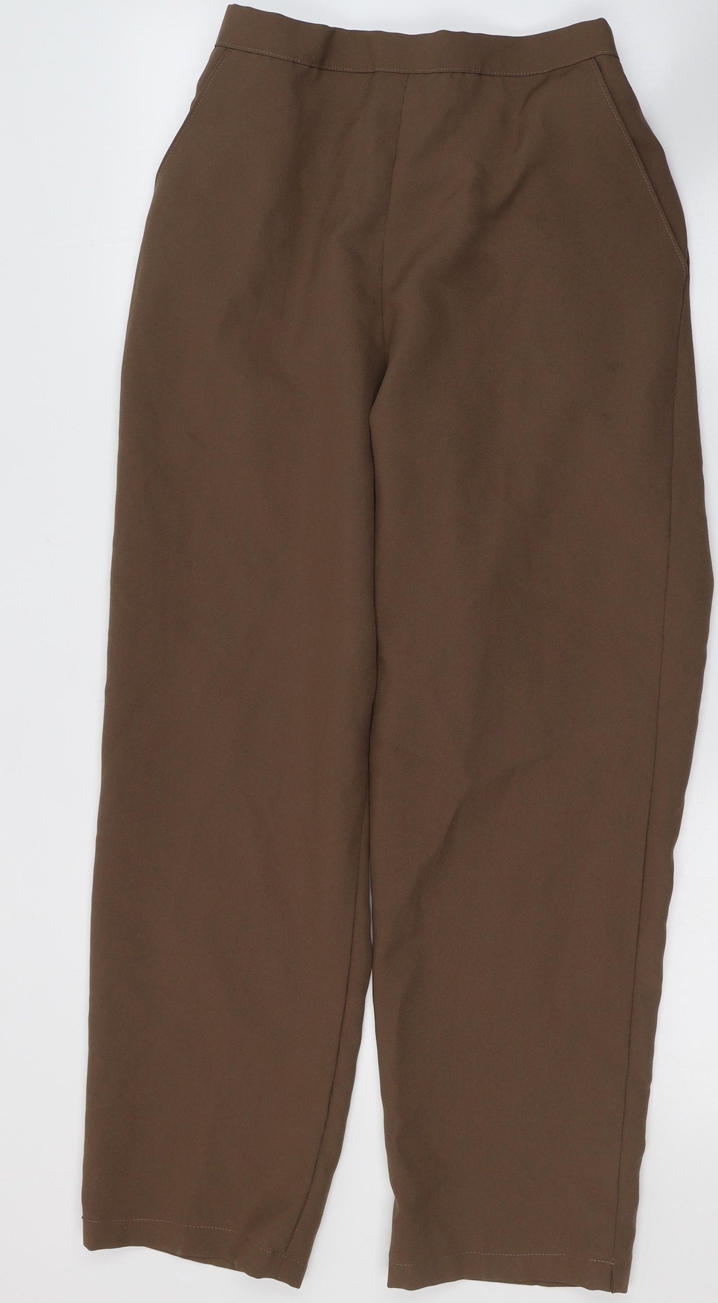Made in England Womens Brown  Polyester Trousers  Size 16 L26 in Regular