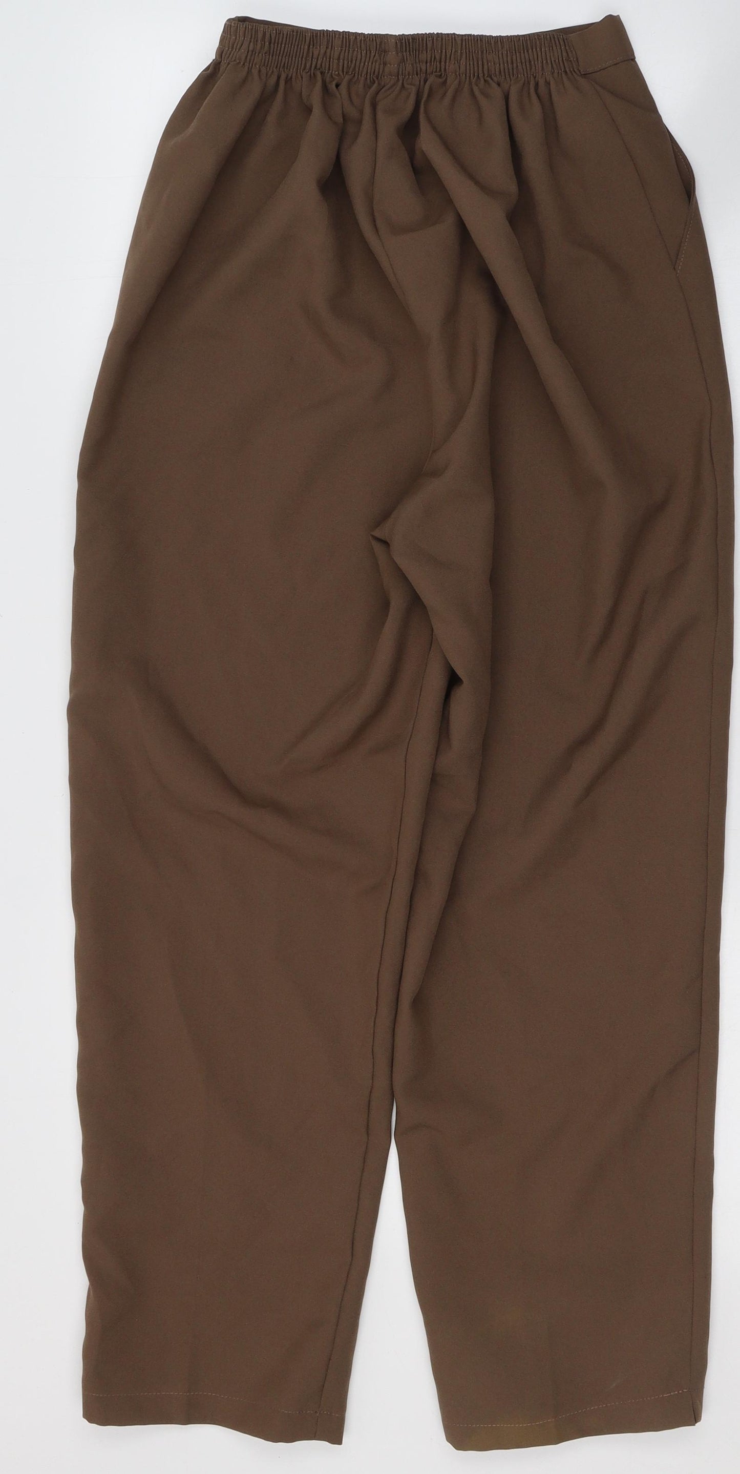 Made in England Womens Brown  Polyester Trousers  Size 16 L26 in Regular