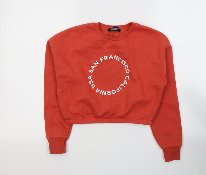 New Look Girls Orange  Cotton  Sweatshirt Size 10-11 Years  Pullover - California