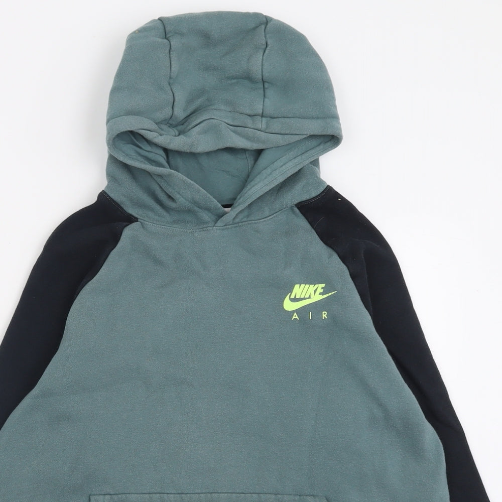 Nike Boys Green  Cotton Pullover Hoodie Size 12-13 Years  Pullover